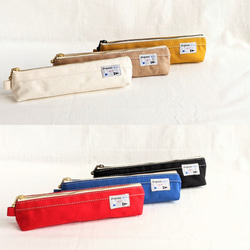 【父の日】帆布のモノトーンペンケース スリムタイプ　ライトグレー　筆箱　メンズ　ミニマム　プレゼント　ミニギフト　ギフト 5枚目の画像