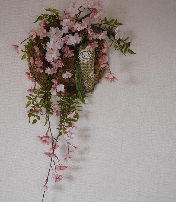 受注製作　枝垂れ桜の壁掛け 2枚目の画像