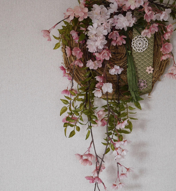 受注製作　枝垂れ桜の壁掛け 5枚目の画像