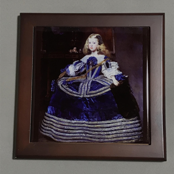 ベラスケス 青いドレスのマルガリータ王女 フォトタイル木製フレーム