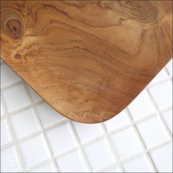 チーク無垢材 オーバルプレート31cm 木皿 中皿 木のお皿 ウッドディッシュ お皿 和食器 木製食器 ナチュラル 2枚目の画像