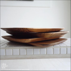 チーク無垢材 オーバルプレート31cm 木皿 中皿 木のお皿 ウッドディッシュ お皿 和食器 木製食器 ナチュラル 3枚目の画像