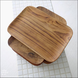 チーク無垢材 オーバルプレート31cm 木皿 中皿 木のお皿 ウッドディッシュ お皿 和食器 木製食器 ナチュラル 4枚目の画像