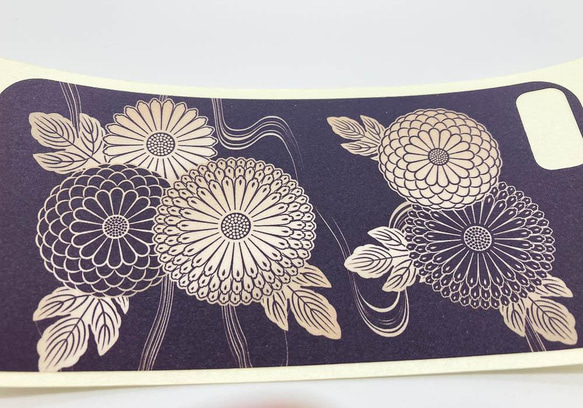 スマホ用　日本画オリジナルステッカー　菊水　各機種対応　UVラミネート加工 2枚目の画像