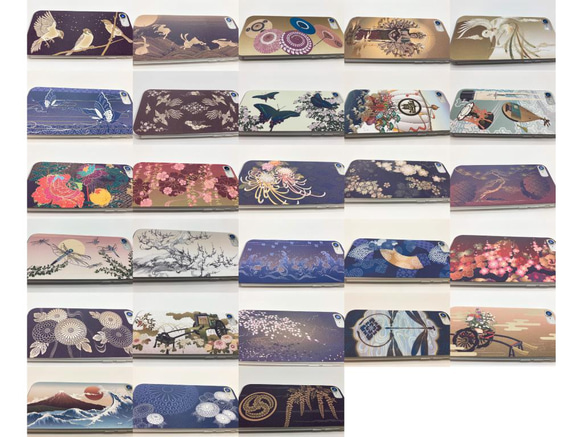 スマホ用　日本画オリジナルステッカー　菊水　各機種対応　UVラミネート加工 6枚目の画像