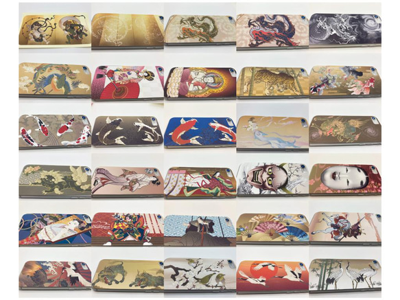 スマホ用　日本画オリジナルステッカー　大輪菊花　各機種対応　UVラミネート加工 5枚目の画像