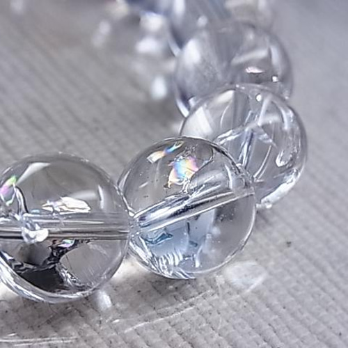 虹入り アイリスクォーツ レインボー 水晶ブレスレット キラキラ 七色