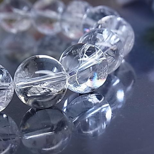 虹入り アイリスクォーツ レインボー 水晶ブレスレット キラキラ 七色