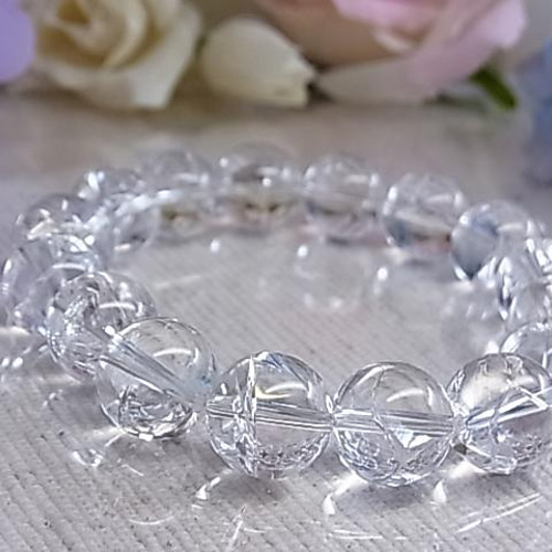 虹入り アイリスクォーツ レインボー 水晶ブレスレット キラキラ 七色