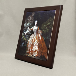 ポンパドゥール夫人（ピンクのドレス）ブーシェ作　フォトタイル木製フレーム付き 2枚目の画像