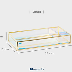 Moosy Life｜オーロラ オーロラ ミラー ガラス トレイ ディフューザー キャンドル収納トレイ (Mサイズ) AB64 8枚目の画像