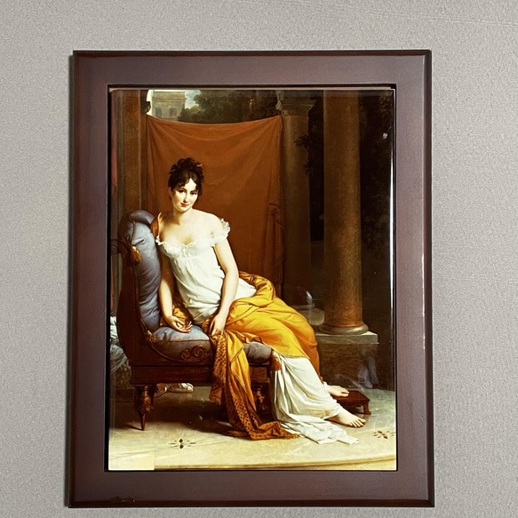 レカミエ夫人、ジュリエット・レカミエの肖像　フォトタイル木製フレーム付き 1枚目の画像