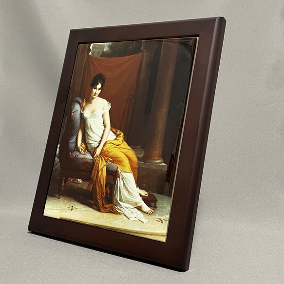 レカミエ夫人、ジュリエット・レカミエの肖像　フォトタイル木製フレーム付き 2枚目の画像