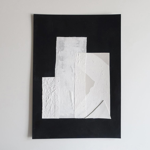 07 - コラージュアート / A4 / 原画 / モノトーン 絵画 slou