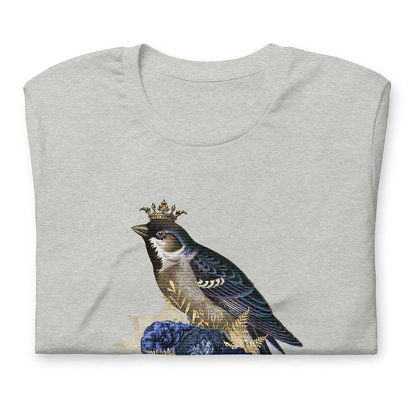 ユニセックスTシャツ【Blue Crown Bird/戴冠蒼鳥】メンズ・レディース対応 動物 アニマル 10枚目の画像
