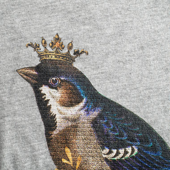 ユニセックスTシャツ【Blue Crown Bird/戴冠蒼鳥】メンズ・レディース対応 動物 アニマル 3枚目の画像