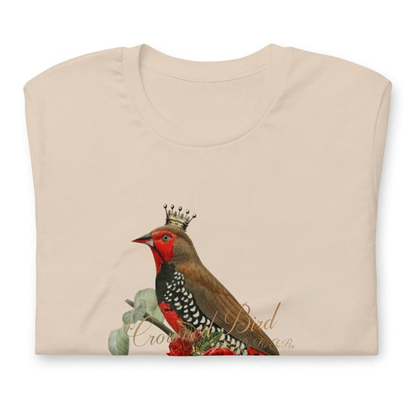 ユニセックスTシャツ【Red Crown Bird/戴冠紅鳥】メンズ・レディース対応 動物 アニマル 10枚目の画像