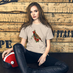 ユニセックスTシャツ【Red Crown Bird/戴冠紅鳥】メンズ・レディース対応 動物 アニマル 7枚目の画像
