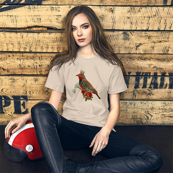 ユニセックスTシャツ【Red Crown Bird/戴冠紅鳥】メンズ・レディース対応 動物 アニマル 7枚目の画像