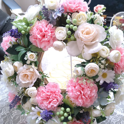 ❤プレゼントで人気の素敵な花時計(優しい色合い) 一点物 置時計