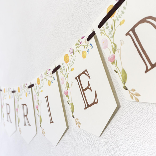 Cafe/Garden4】ウェディングガーランド JUST MARRIED ☆名入れ可