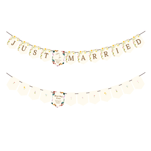 Cafe/Garden4】ウェディングガーランド JUST MARRIED ☆名入れ可
