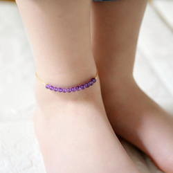 紫水晶腳鍊二月生日石 第5張的照片