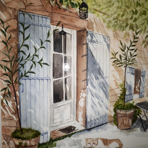水彩画 日差し 絵画 makochin 通販 13641721｜Creema(クリーマ)