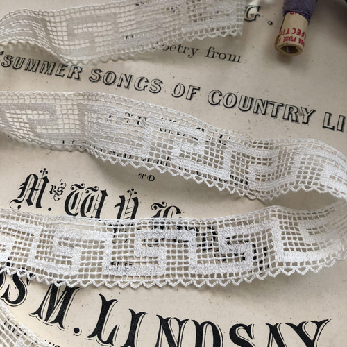 英国で出会った♪ハンドメイド 175cm メアンダー文様/手編みの