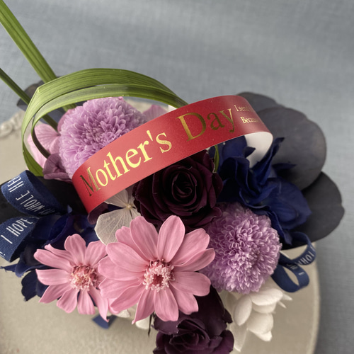 『Thank's Mother』母の日のお花　プリザーブドフラワーアレンジ Mother's Day＊プリザーブドフラワー squareアレンジメント 母の日
