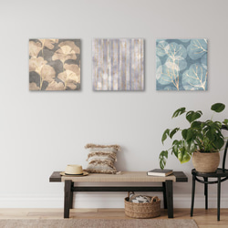 正方形キャンバス_樹々の景色　3枚セット ジャパンディスタイル　北欧アートパネルでお部屋の模様替えやギフトにも。 1枚目の画像