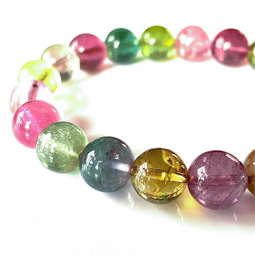 キャンディトルマリンブレスレット 最高品質 SA トルマリン ミックス キャンディーカラー ブレスレット