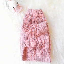 XS143犬✫猫用手編みセーター 3枚目の画像