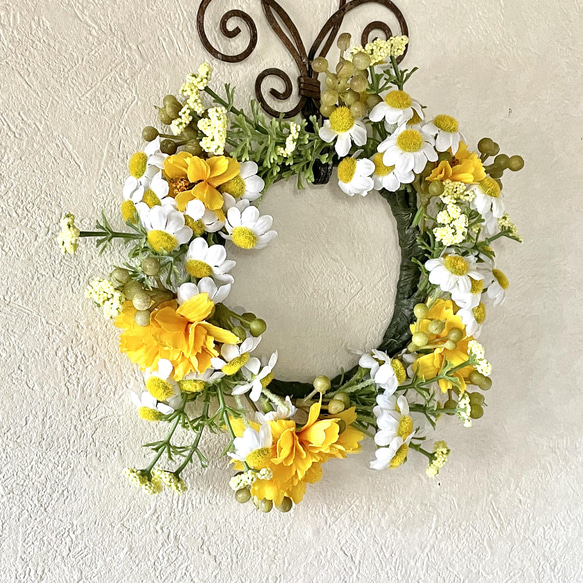 虹の橋の花冠 いつかまた会えるあの子へ 虹の橋のひざし イエロー お供えの花冠 お悔やみの花冠 リース ギフト 17枚目の画像