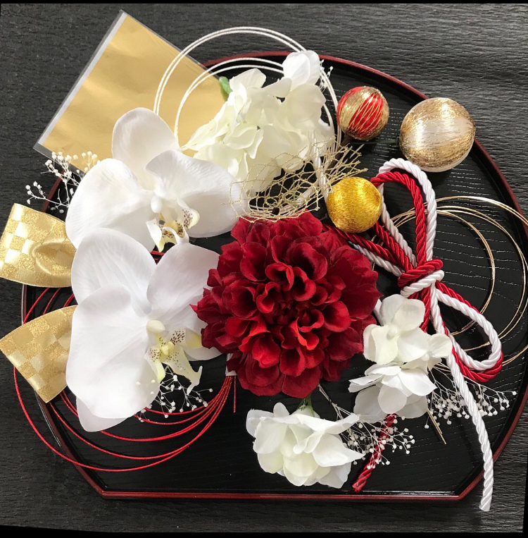 胡蝶蘭　ダリア　成人式　結婚式　ウエディング　白無垢　和装  袴　振袖　色内掛　ヘア飾り　ヘアアクセサリー