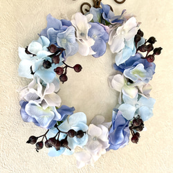 虹の橋のかおり いつかまた会えるあの子へ 虹の橋の花冠 ブルー お供えの花冠 お悔やみの花冠 リース ギフト 16枚目の画像