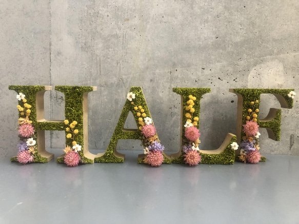 イニシャルオブジェ4文字 再販✖️7 プリザーブドフラワー coucou