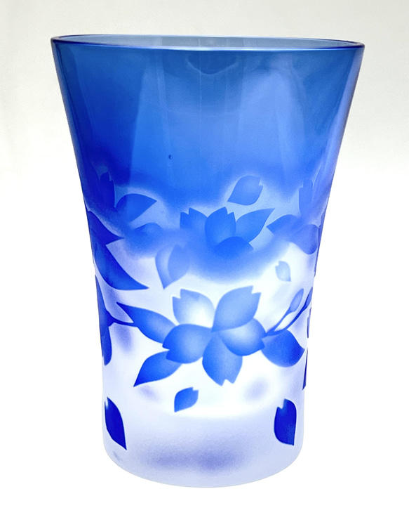 [特價 &amp; 僅限 1 件] Sakura light blue Light Blue Sakura 玻璃杯江戶玻璃 第6張的照片