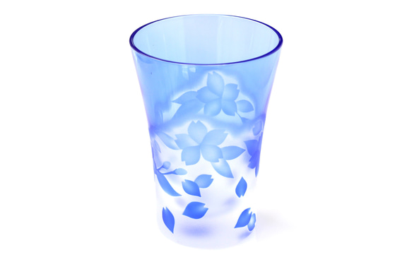 [特價 &amp; 僅限 1 件] Sakura light blue Light Blue Sakura 玻璃杯江戶玻璃 第2張的照片