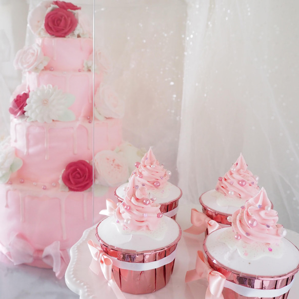 クレイカップケーキ　Mirror pink cup cake 9枚目の画像