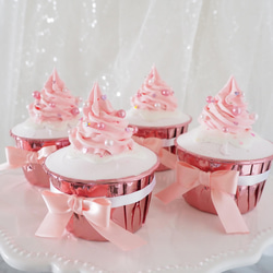 クレイカップケーキ　Mirror pink cup cake 6枚目の画像