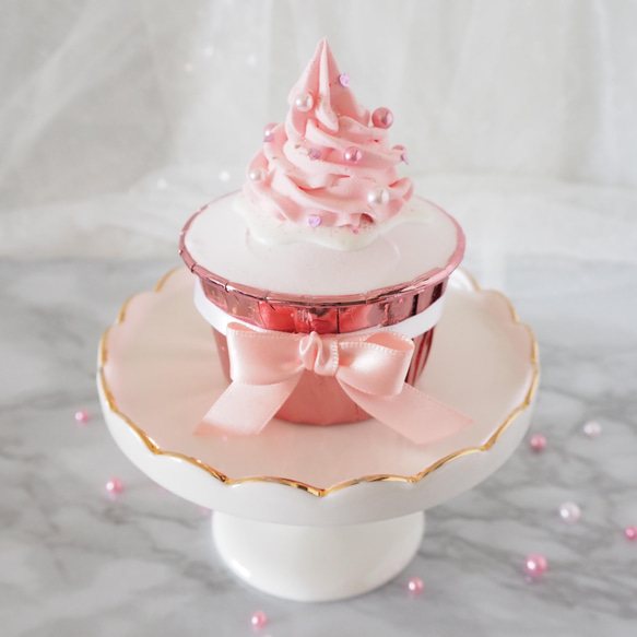 クレイカップケーキ　Mirror pink cup cake 8枚目の画像