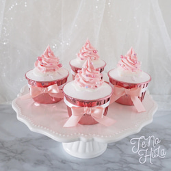 クレイカップケーキ　Mirror pink cup cake 1枚目の画像