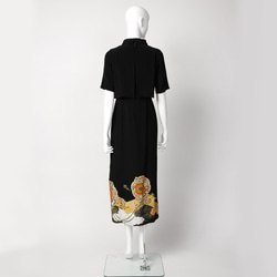 【希 NOZOMI】着物地（きもの地）オリジナルドレス　9号　1点物　正絹 4枚目の画像