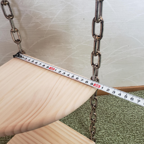 鎖が立ってる？コーナーラック三段 ステンレスチェーン×木 棚  