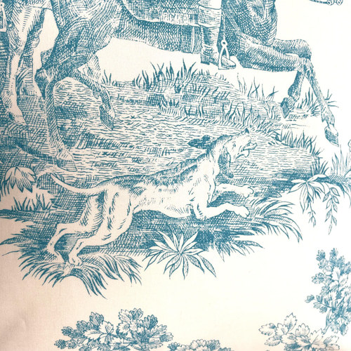 ☆GWセール！☆ フランス製輸入生地 トワルドジュイ ターコイズブルー