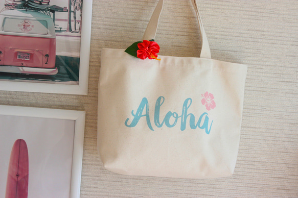 「再次上架」Aloha 手提袋內袋夏威夷袋手提袋草裙舞女孩芙蓉生態袋 第7張的照片