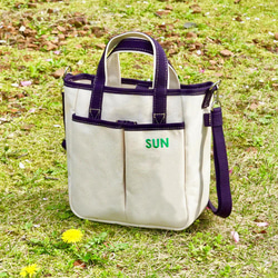 B品 お散歩 キャンバス SUN ショルダー トート 帆布 2WAY バッグ 軽量 1枚目の画像