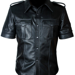 羊革半袖シャツ Sheep Leather Half Short Sleeves Shirt シャツ 羊革半袖シャツ Sheep Leather Half Short Sleeves Shirt シャツ