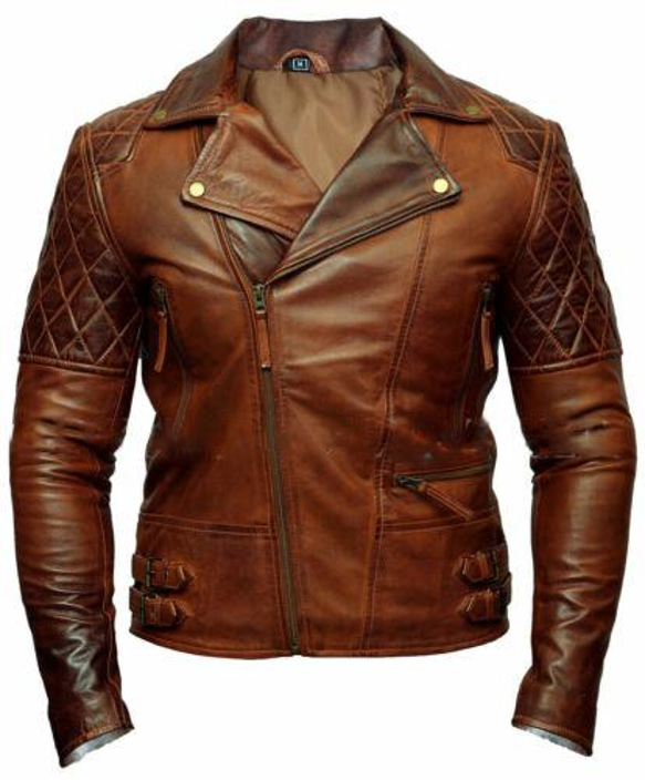 牛革キルティングアームジャケット Cow Leather Quilted Arm Jacket 1枚目の画像